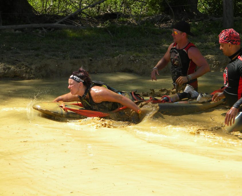 Using the bellyak for a mud obstacle