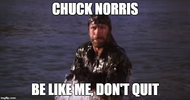 Chuck Norris don't quit
