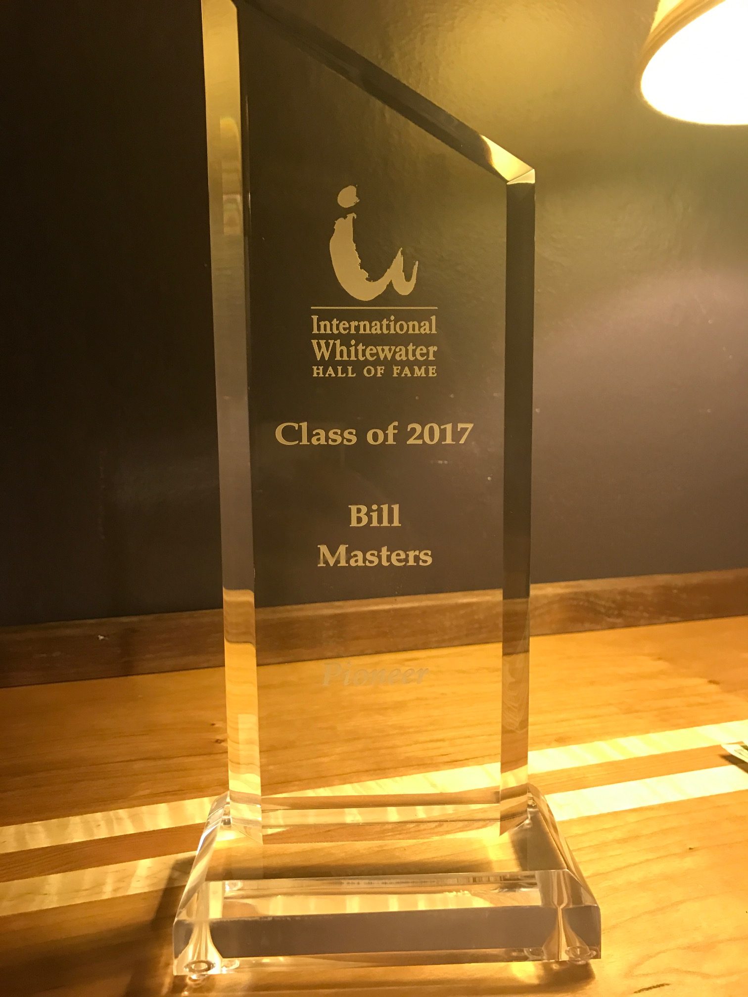 Bill Masters International Hall of Fame award